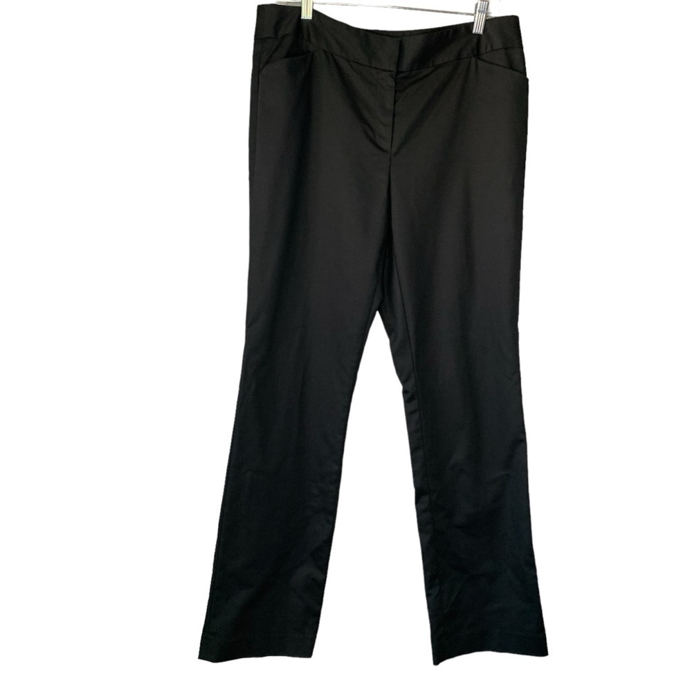 Kasper black cotton‎ blend twill straight leg dress work pants. EUC Size 10
